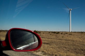 Windfarms littered the landscape.